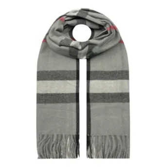 Grey Classic Check Print Personalised Scarf