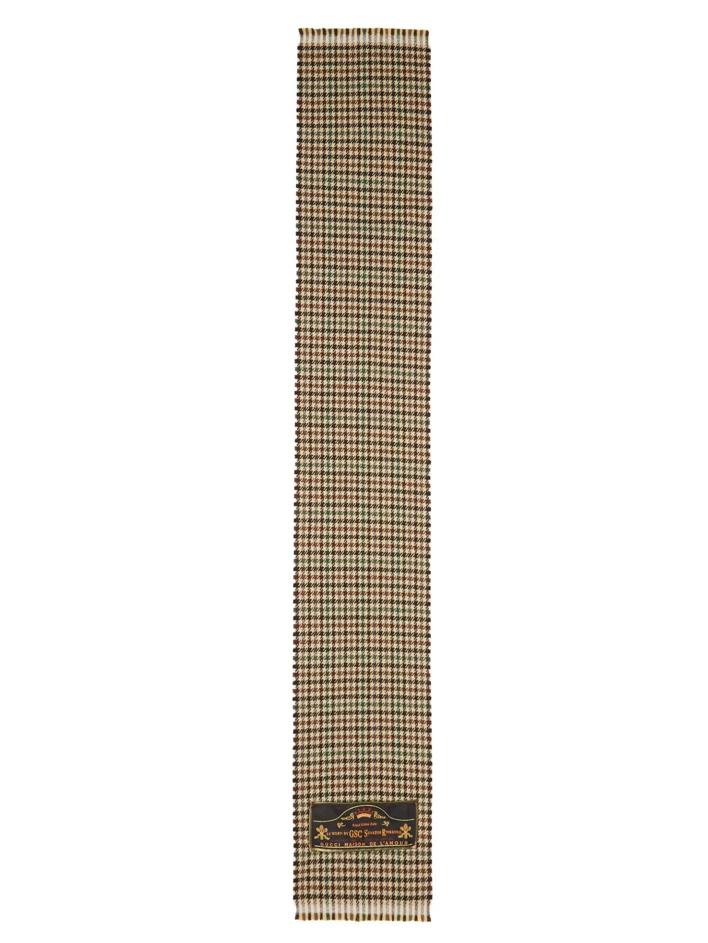 Gucci Houndstooth Kitten Robe Scarf in Brown