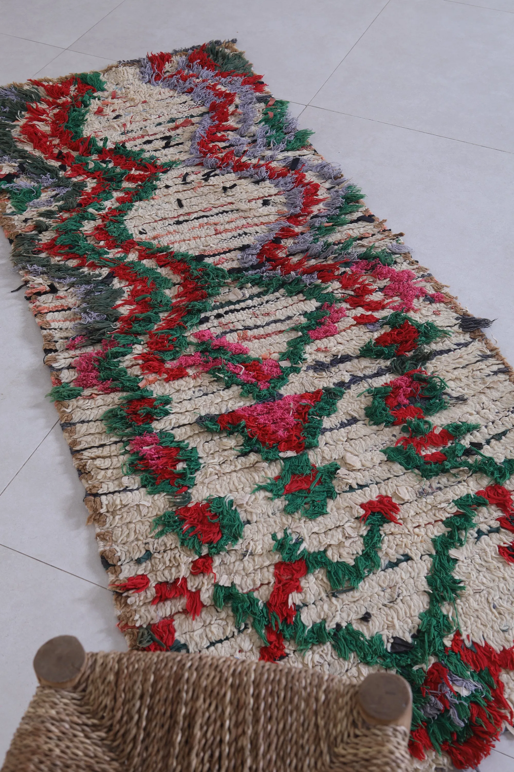 Handwoven Moroccan Rug with Vibrant Abstract Design – 2 x 5.3 ft
