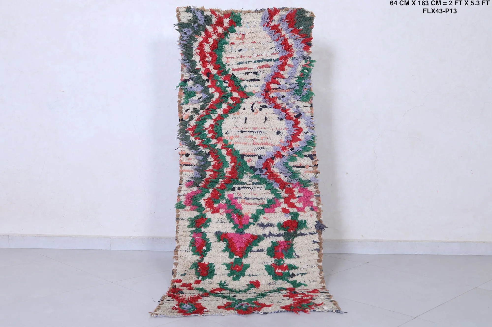 Handwoven Moroccan Rug with Vibrant Abstract Design – 2 x 5.3 ft