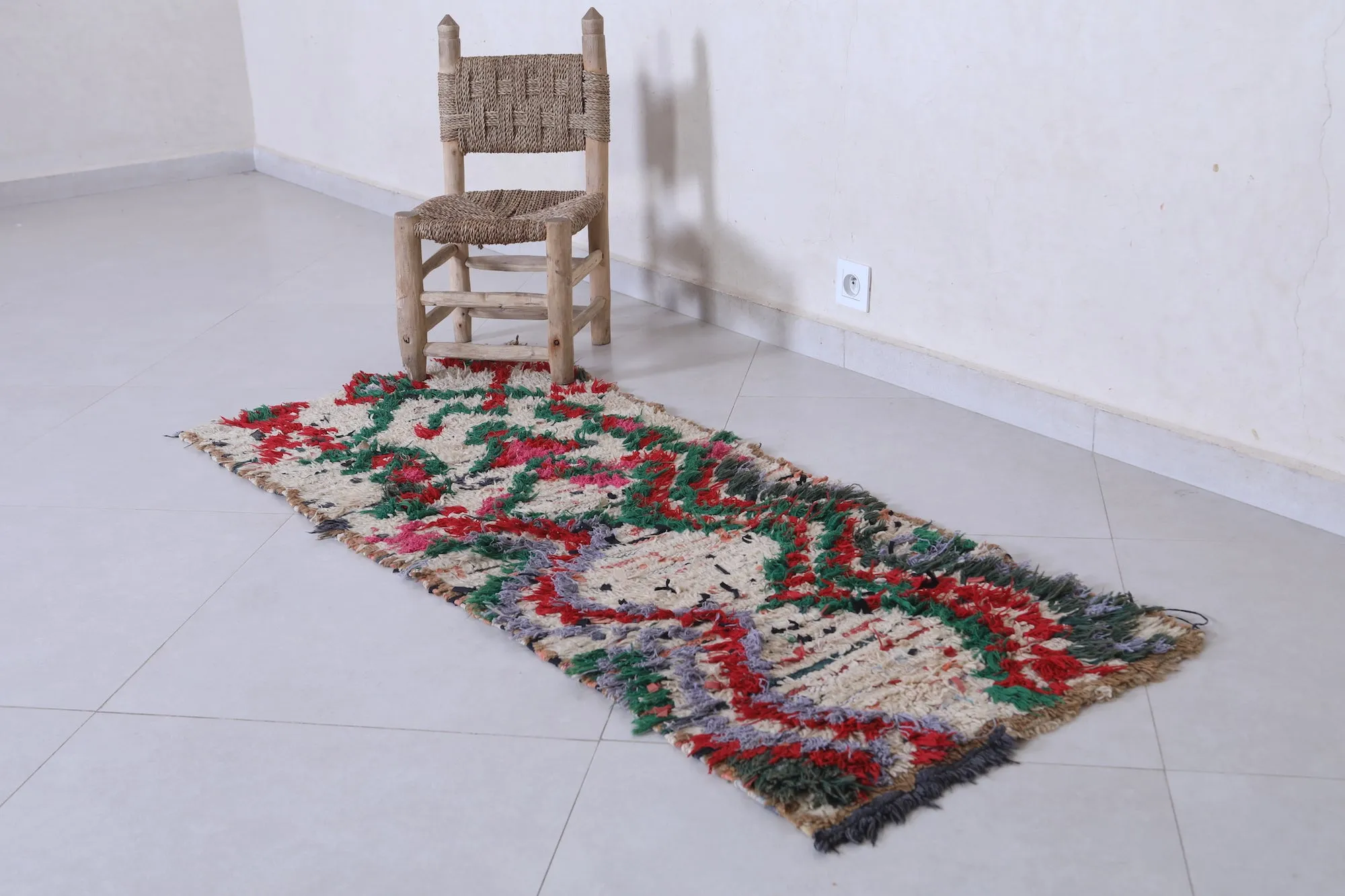 Handwoven Moroccan Rug with Vibrant Abstract Design – 2 x 5.3 ft