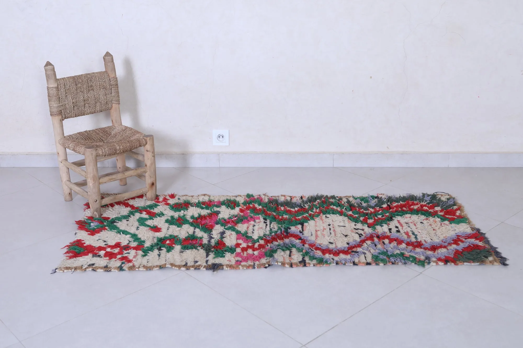 Handwoven Moroccan Rug with Vibrant Abstract Design – 2 x 5.3 ft