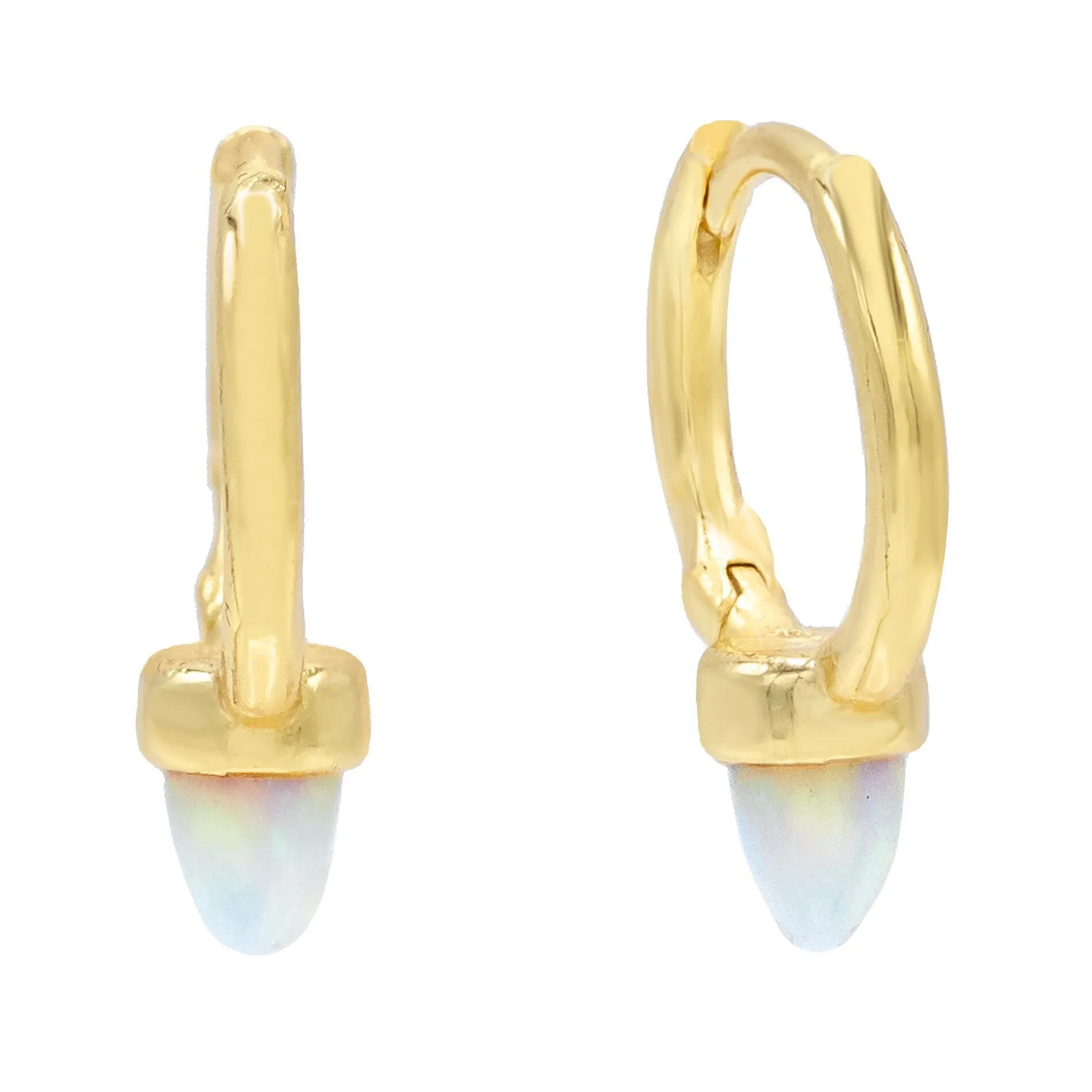 Hanging Opal Huggie Earring