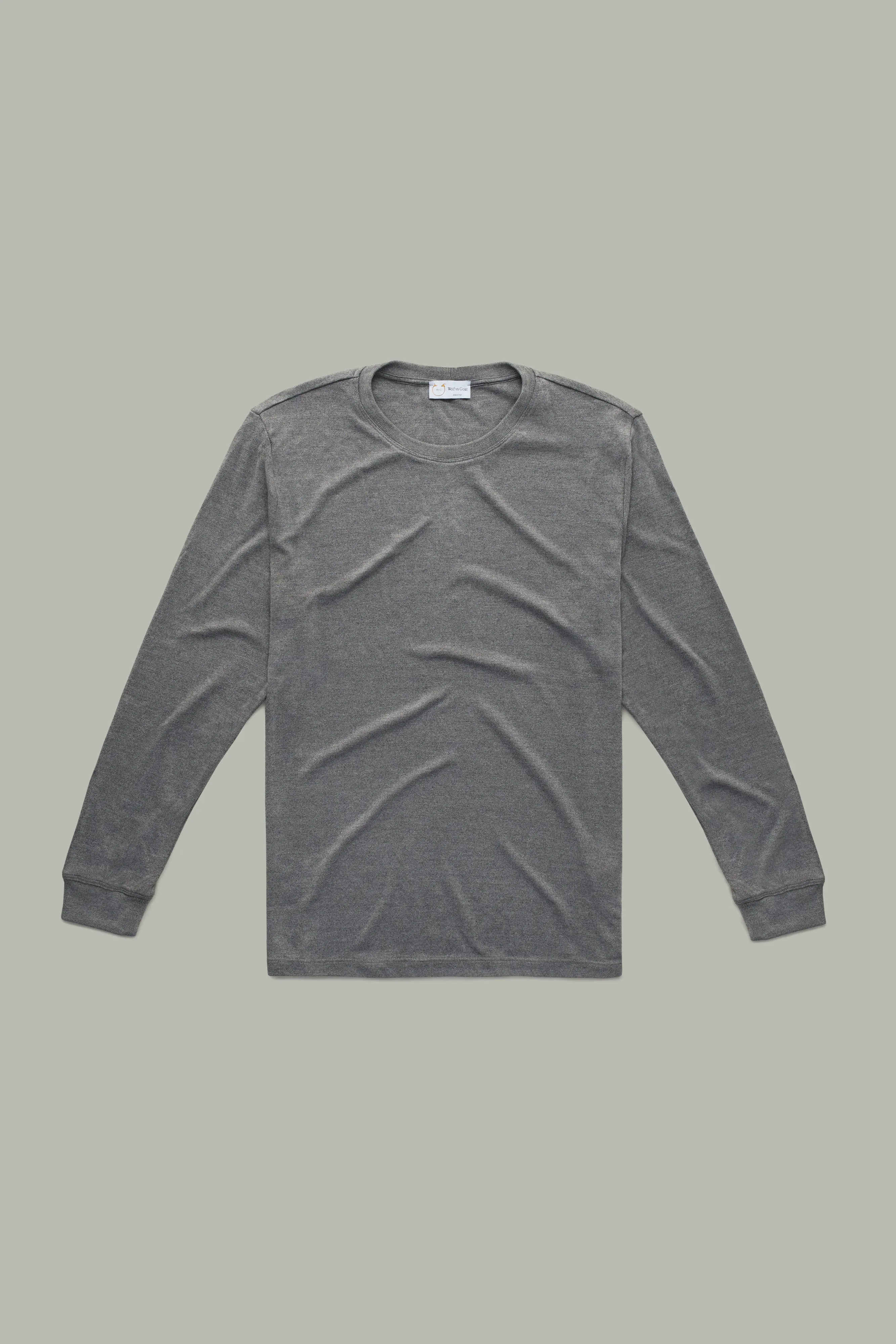 Heavyweight Bamboo Sorona Interlock Long Sleeve Crew Grey
