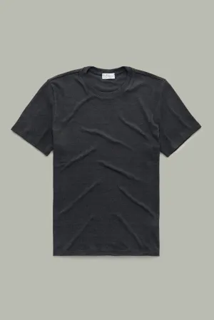 Heavyweight Bamboo Sorona Interlock Short Sleeve Crew Black