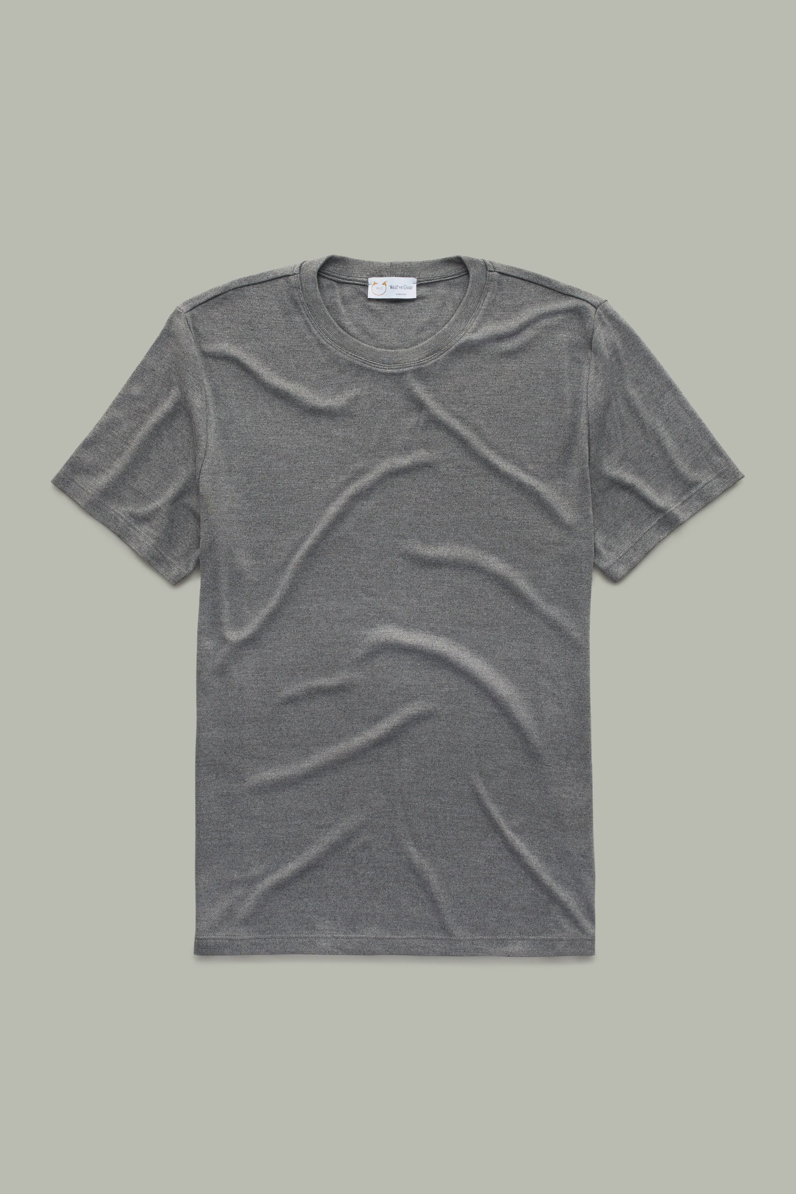 Heavyweight Bamboo Sorona Interlock Short Sleeve Crew Grey