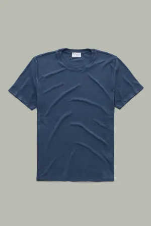 Heavyweight Bamboo Sorona Interlock Short Sleeve Crew Navy