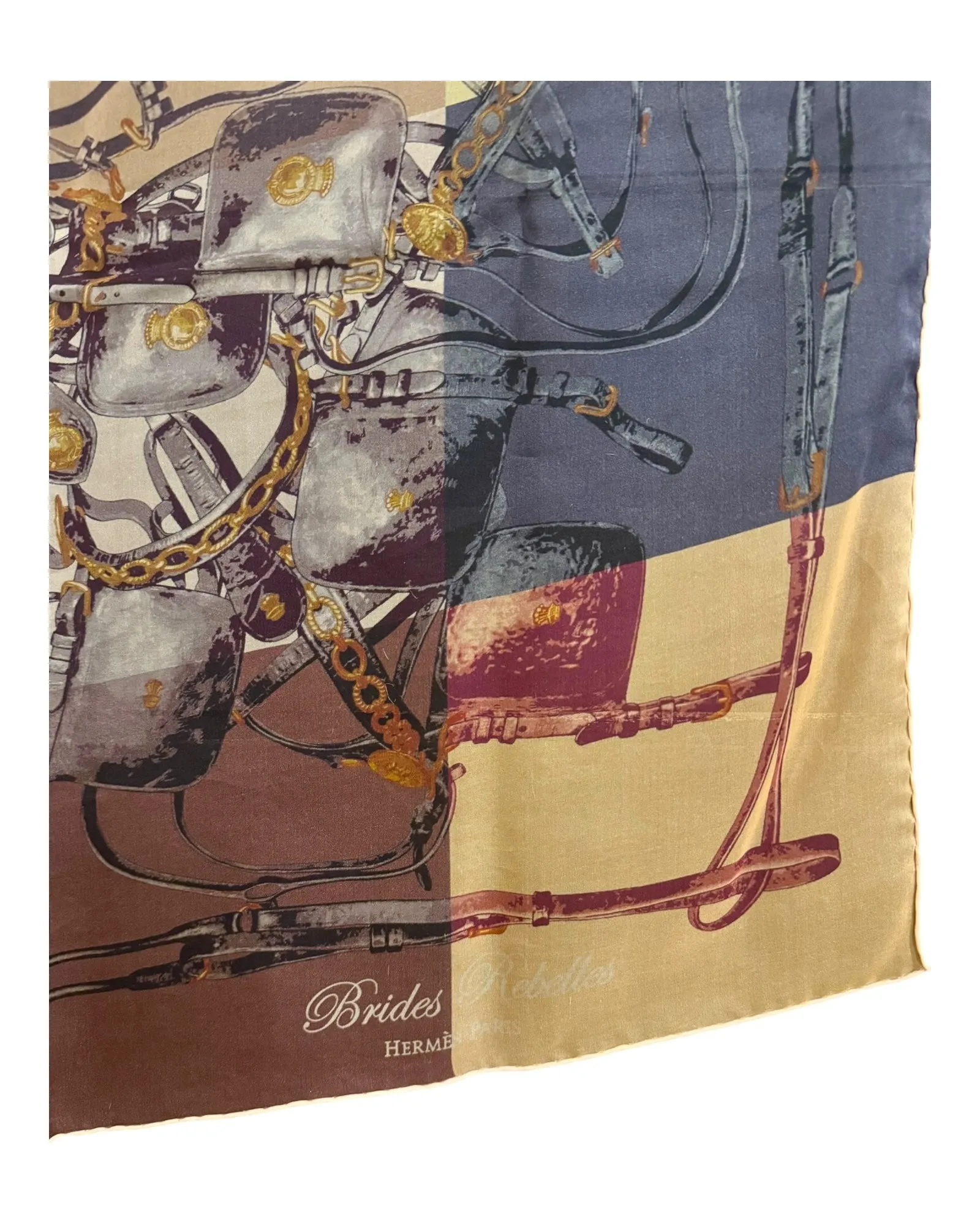 Hermès Brides Rebelles XL 140 silk scarf shawl