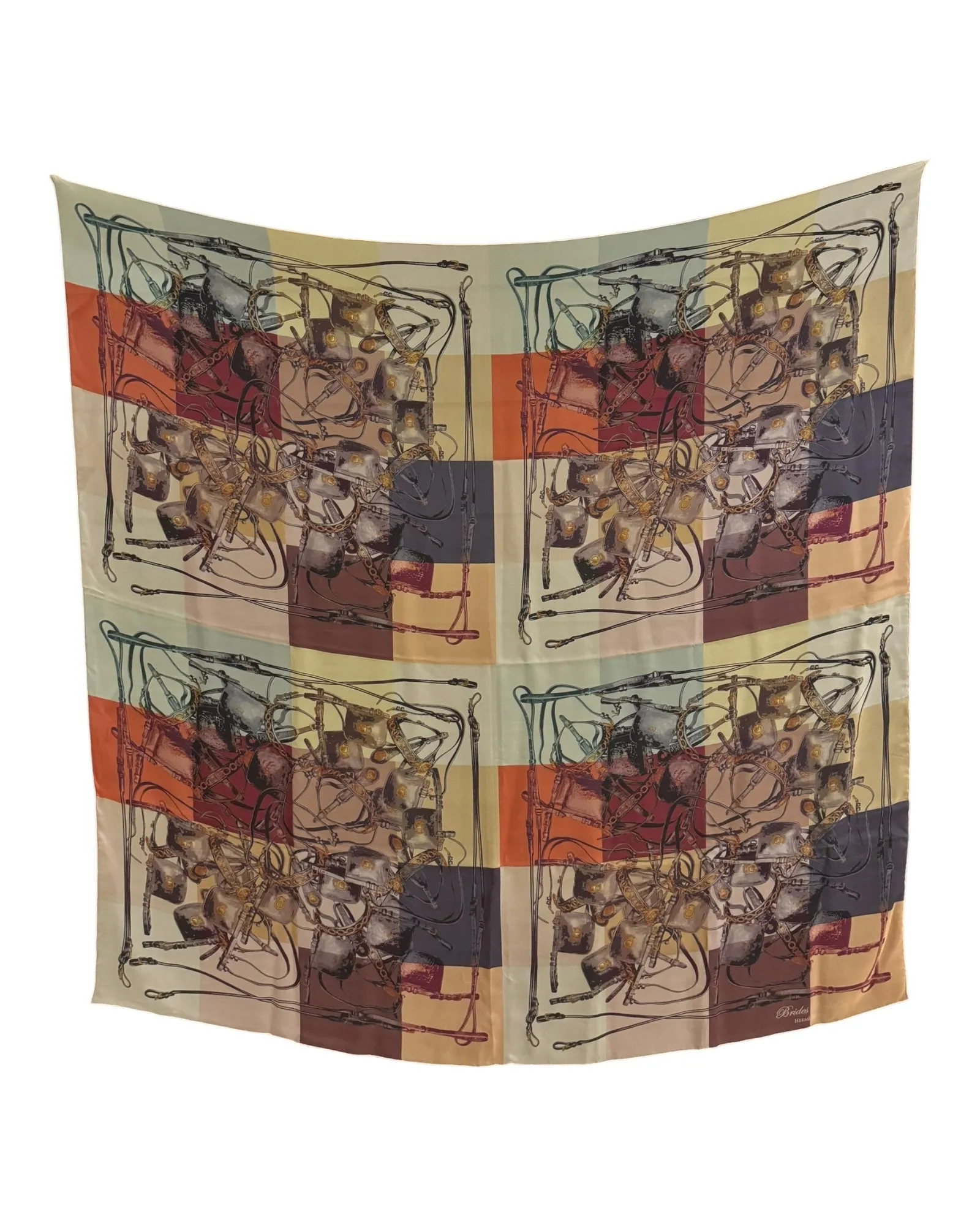 Hermès Brides Rebelles XL 140 silk scarf shawl