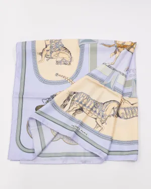 Hermès Purple & Beige Grand Apparat Silk Scarf 90