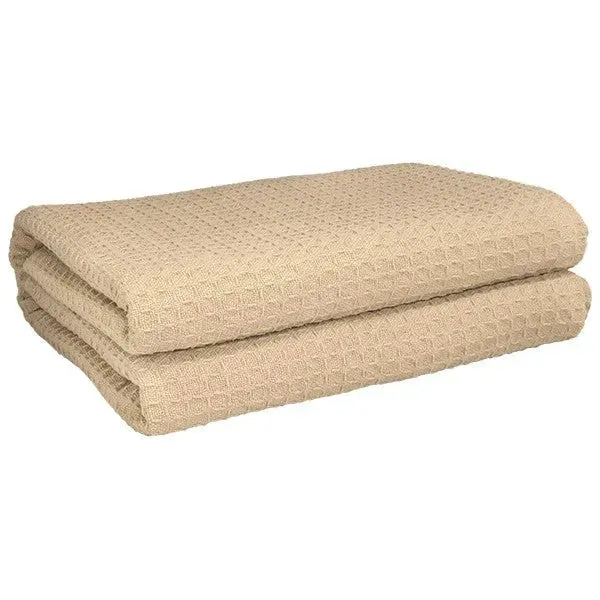 Herringbone & Honeycomb Weave Cotton Thermal Blanket 2 PK