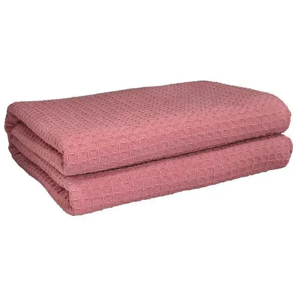 Herringbone & Honeycomb Weave Cotton Thermal Blanket 2 PK