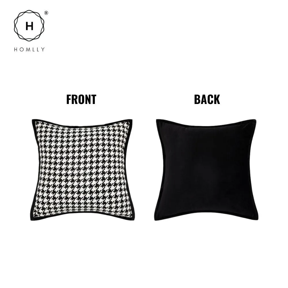 Homlly Houndstooth Decorative Pillow Cushion Covers (Set B)