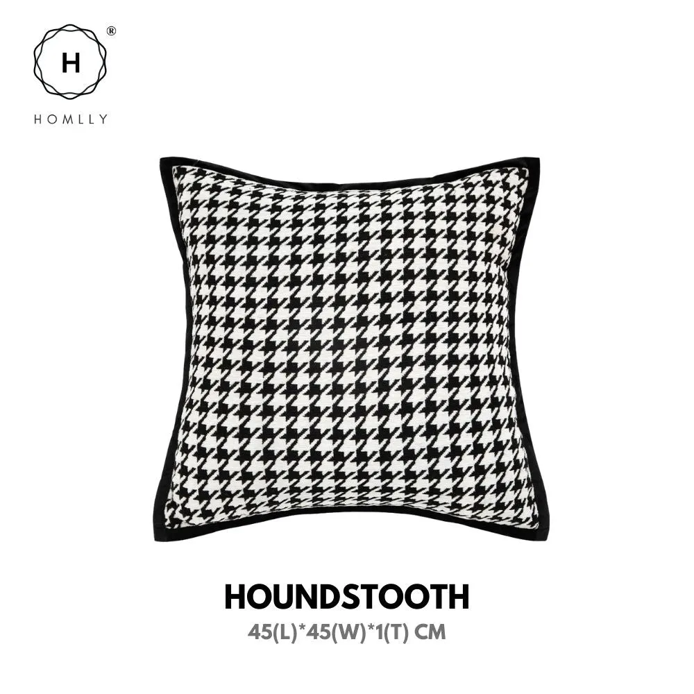 Homlly Houndstooth Decorative Pillow Cushion Covers (Set B)