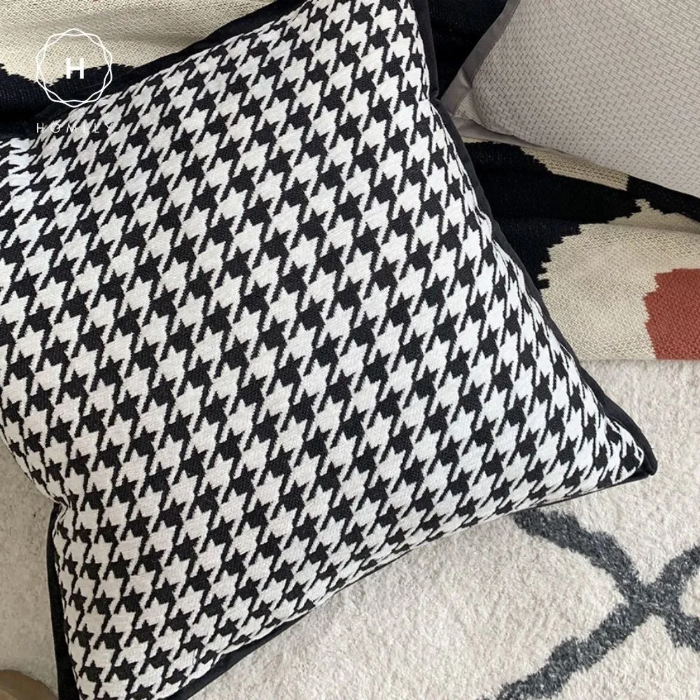 Homlly Houndstooth Decorative Pillow Cushion Covers (Set B)