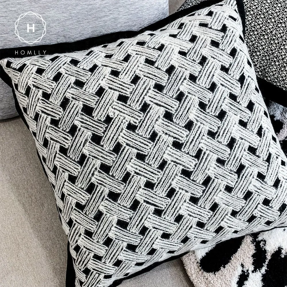 Homlly Houndstooth Decorative Pillow Cushion Covers (Set B)