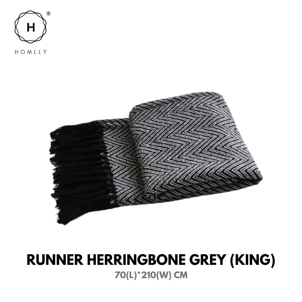 Homlly Houndstooth Decorative Pillow Cushion Covers with Bed Runner Throw
