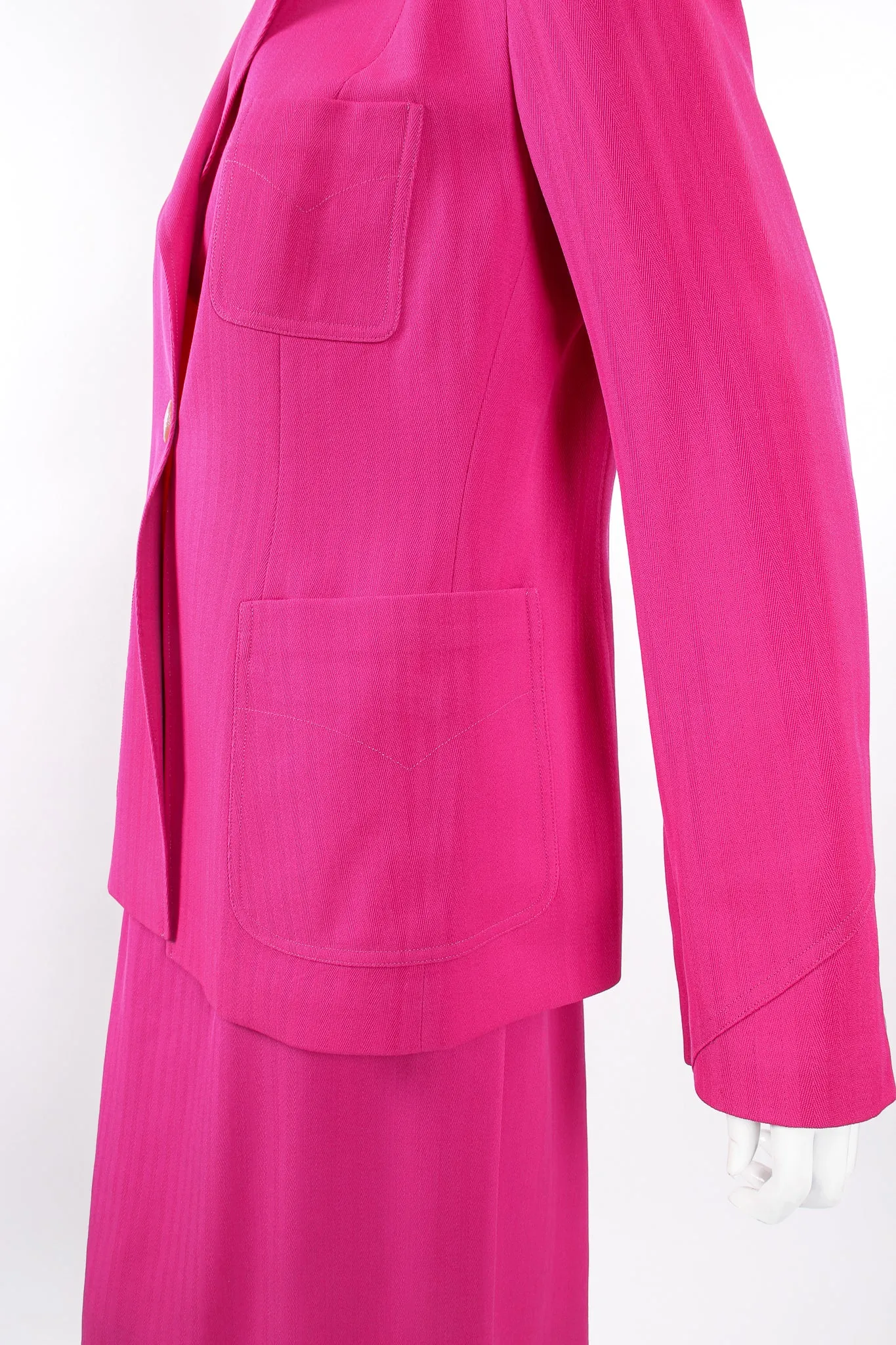 Hot Herringbone Jacket & Skirt Suit