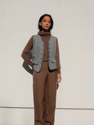 Houndstooth Check Vest