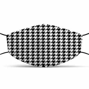 Houndstooth face mask with pocket