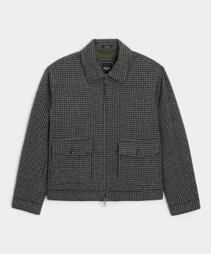 Houndstooth Flight Jacket in Charcoal
