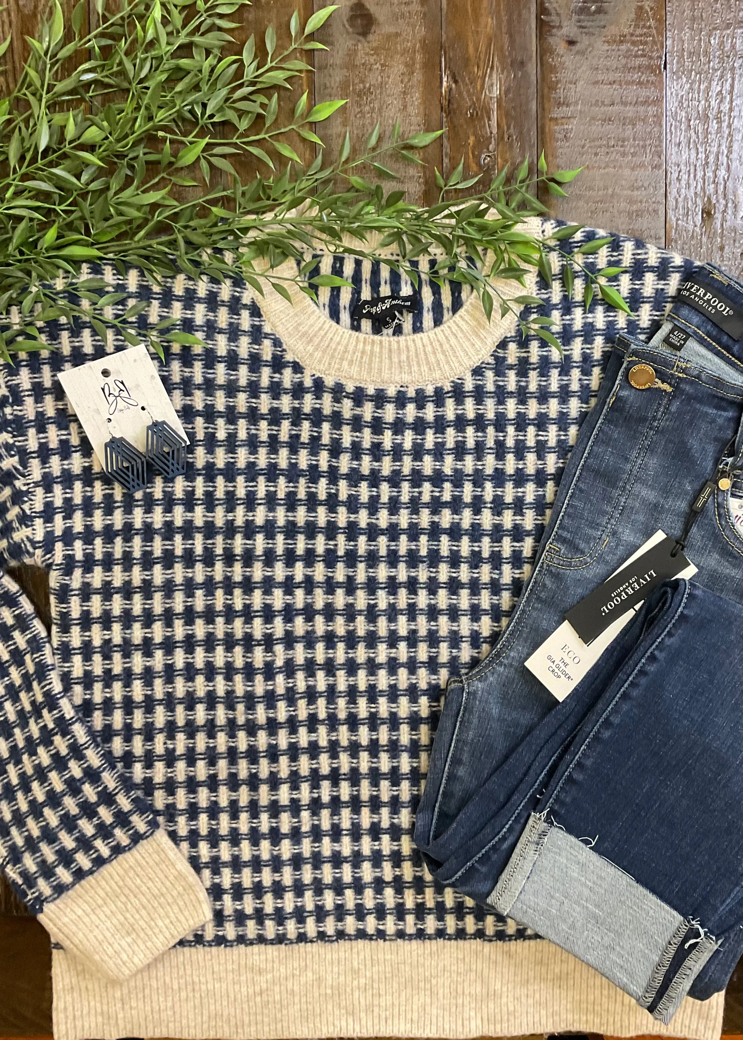 Houndstooth Sweater (Multiple Colors)