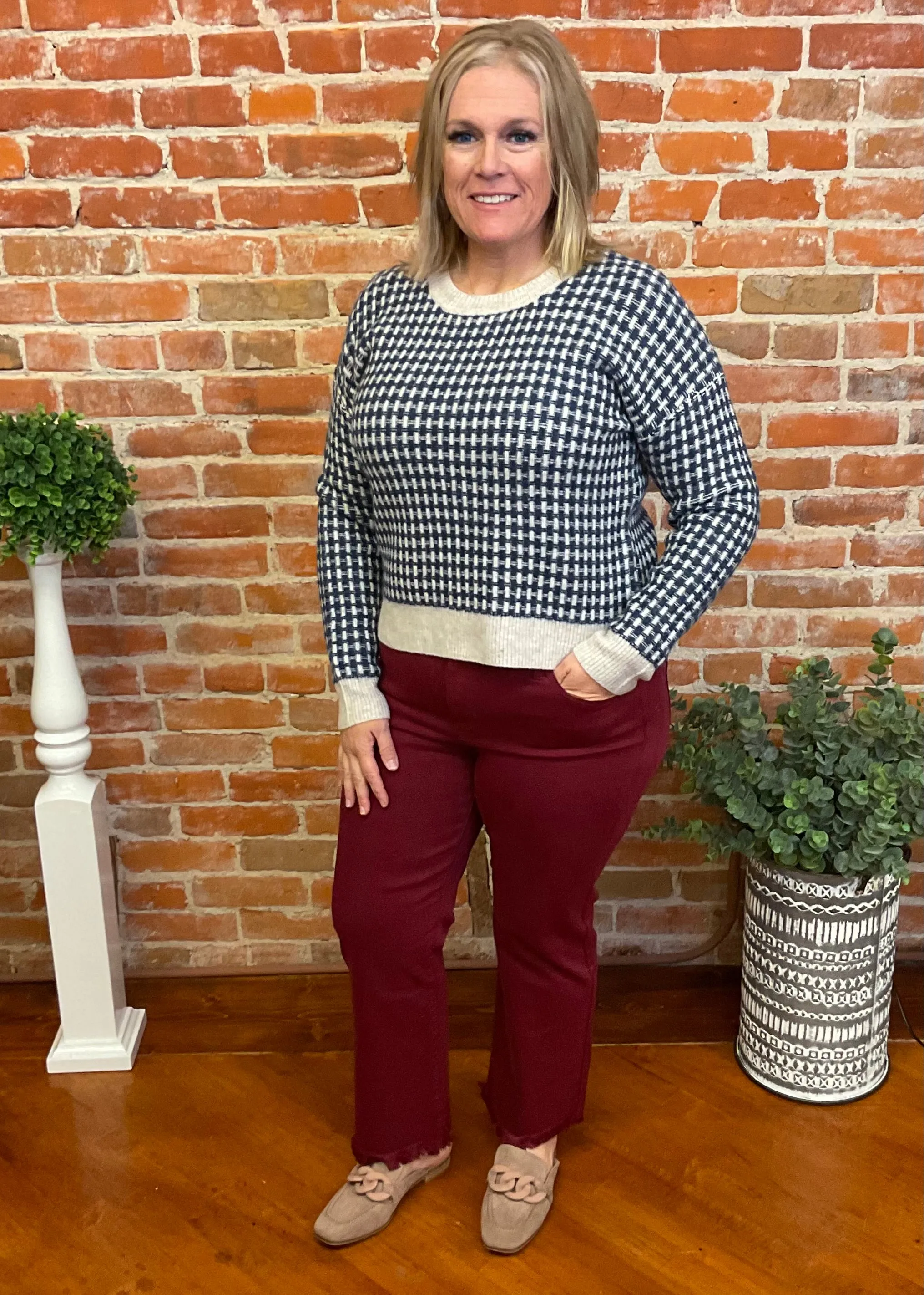 Houndstooth Sweater (Multiple Colors)