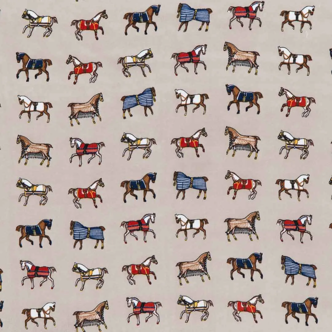 Hunt Club - Stylized Equestrian Pattern in Taupe Scarf