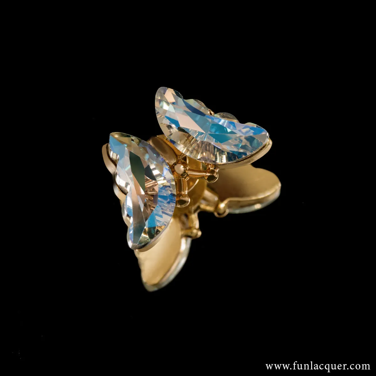 Iridescent Blue - 3D Spinning Butterfly Nail Stud