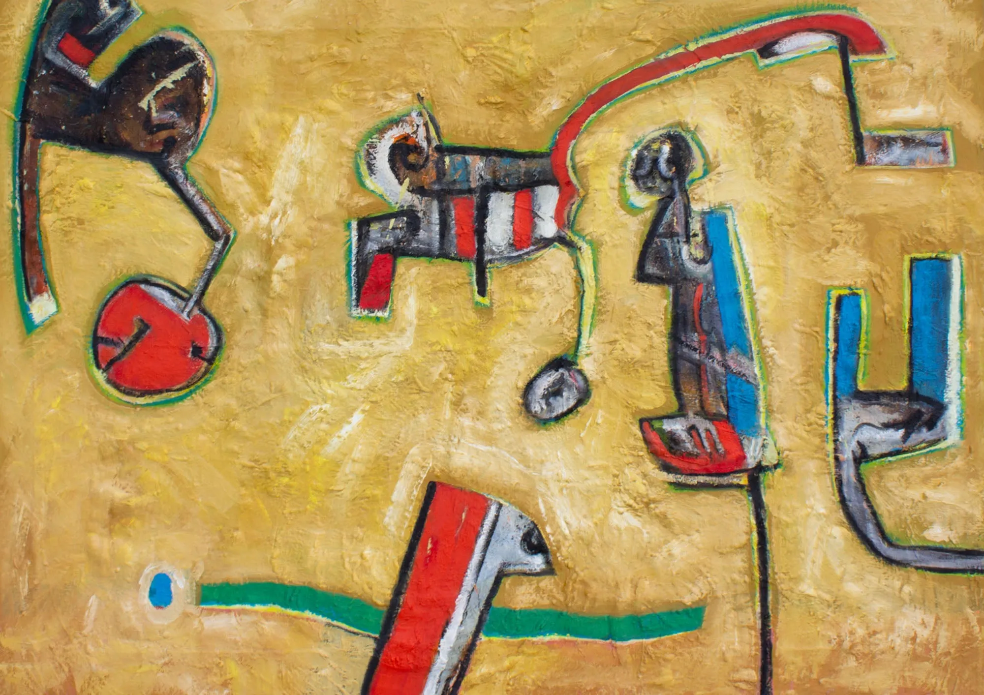 James L. Bruch 1960s Abstract Oil on Canvas Painting