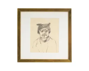 James L. Bruch Abstract Charcoal Portrait Drawing