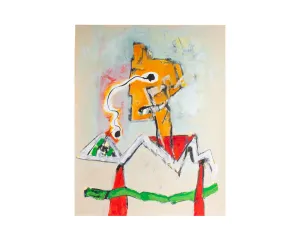 James L. Bruch Abstract Mixed Media Painting on Paper