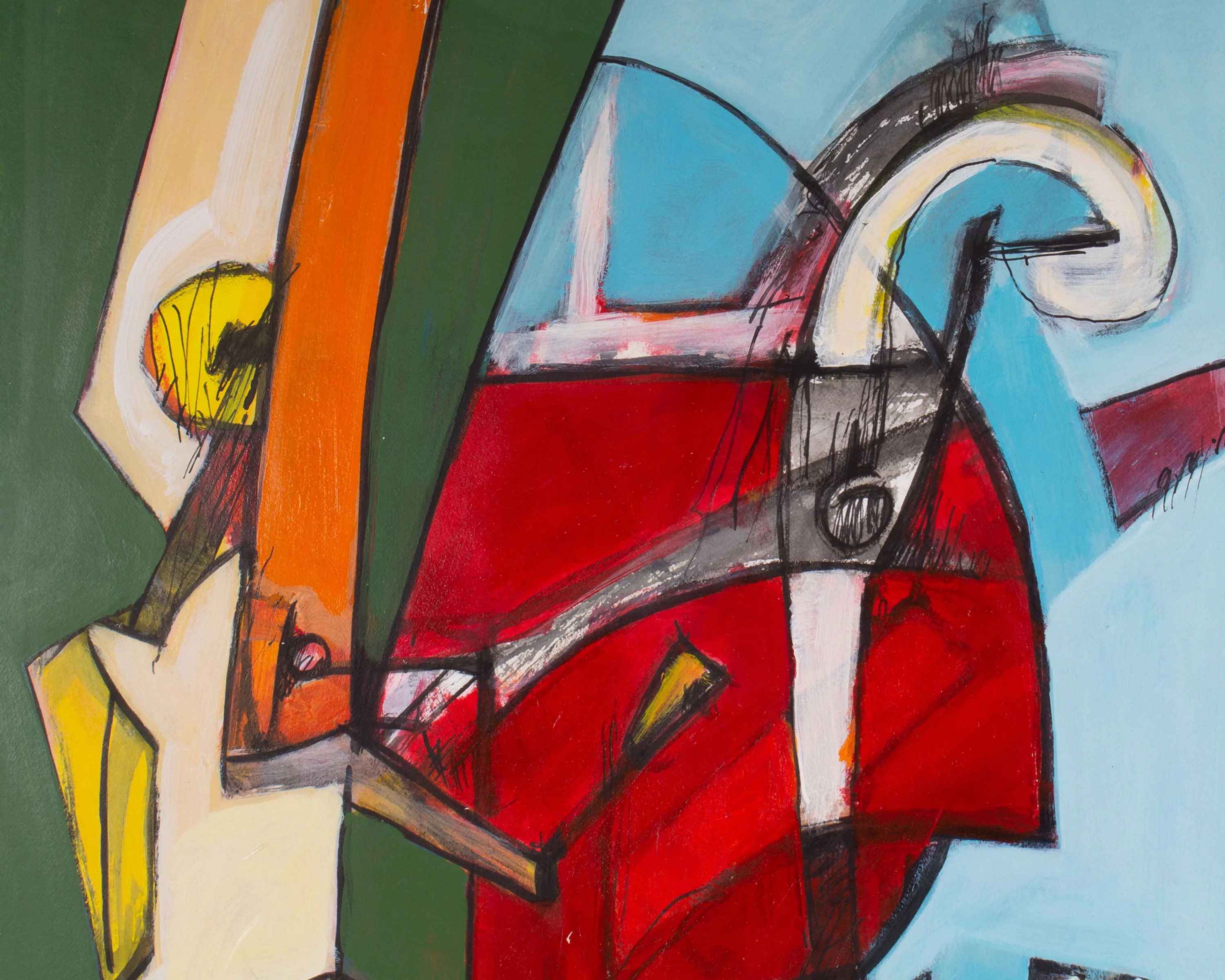 James L. Bruch Abstract Mixed Media Painting