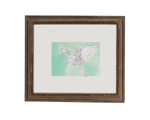 James L. Bruch Graphite and Acrylic Abstract Drawing