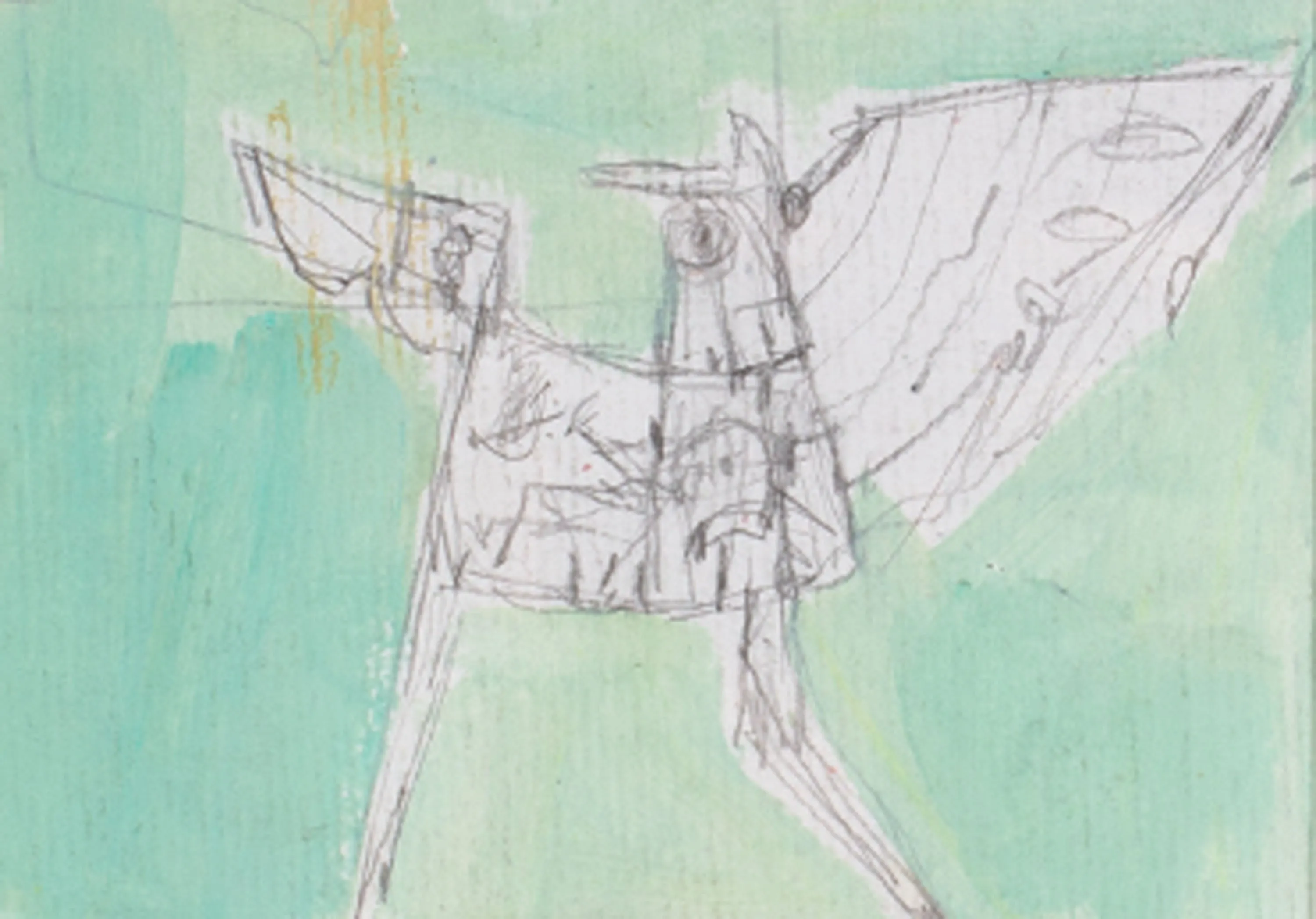 James L. Bruch Graphite and Acrylic Abstract Drawing