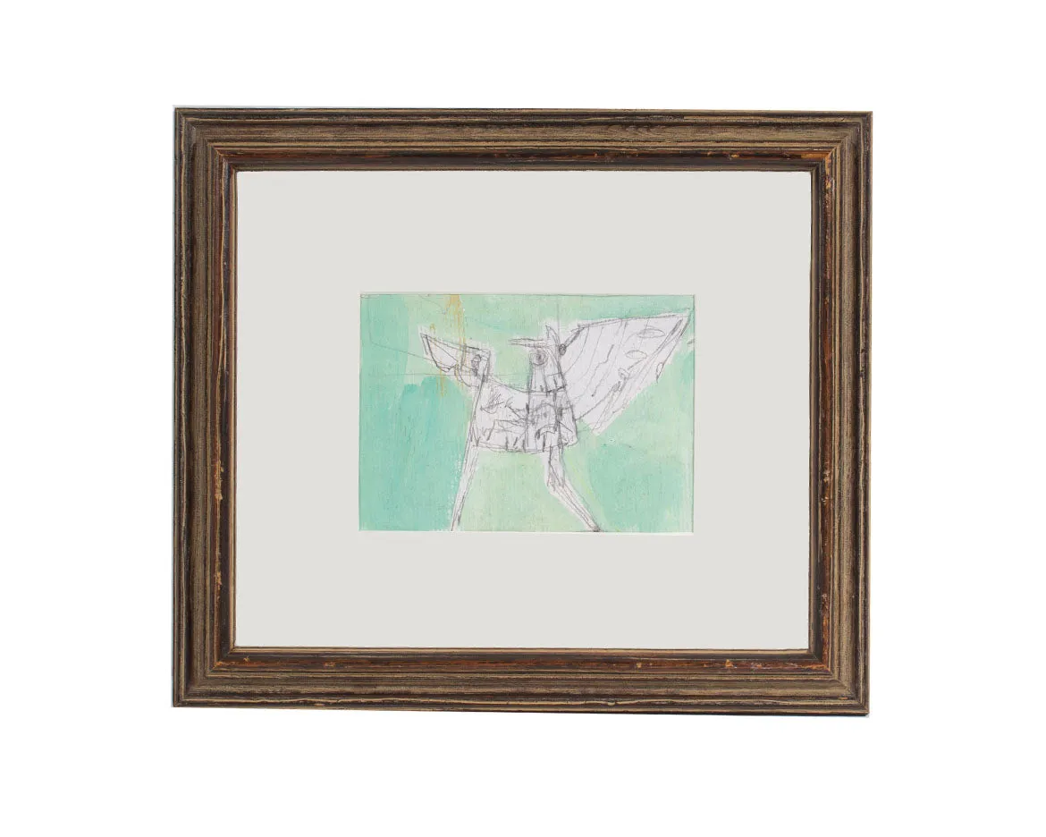 James L. Bruch Graphite and Acrylic Abstract Drawing