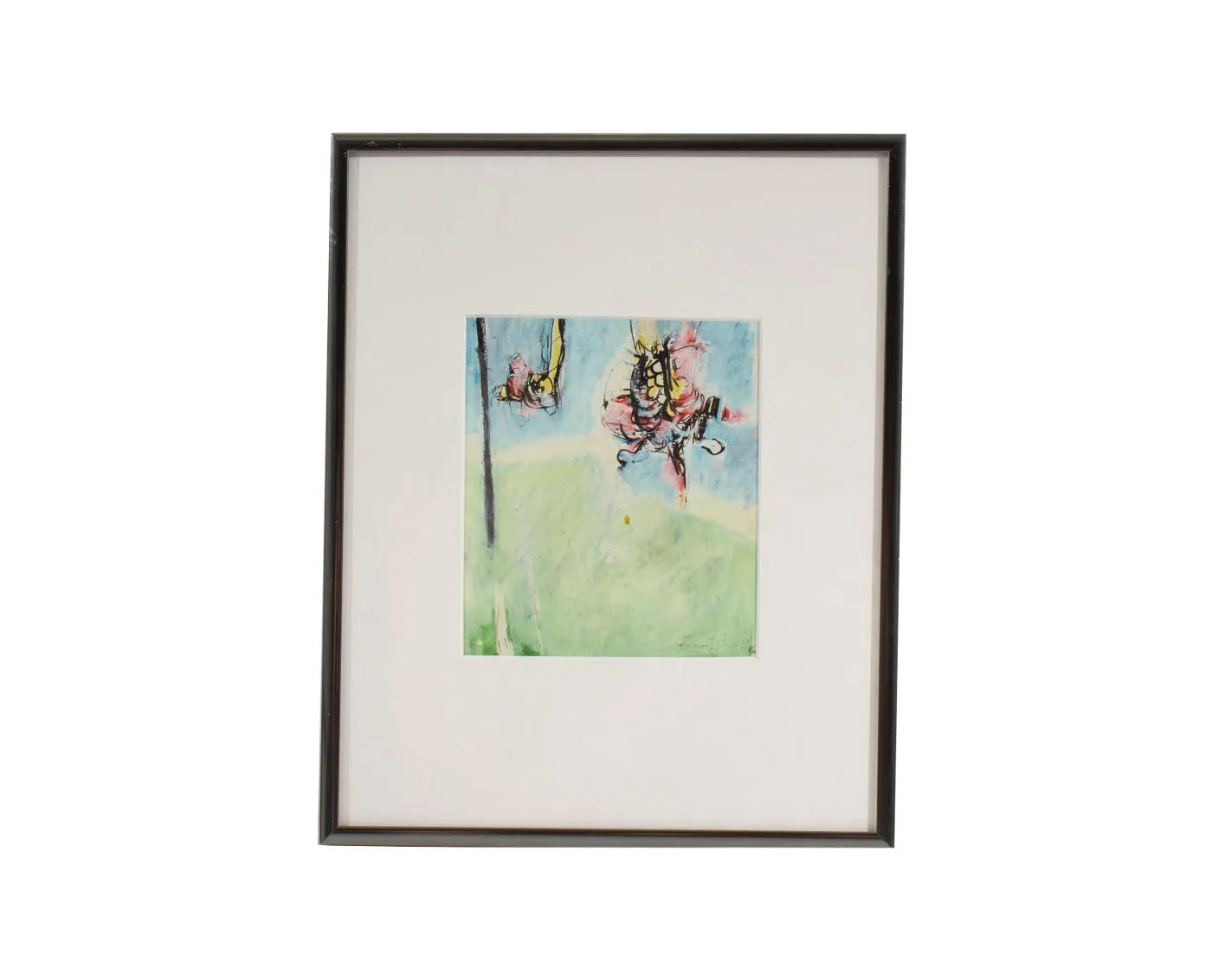 James L. Bruch Signed 1968 Abstract Mixed Media Drawing