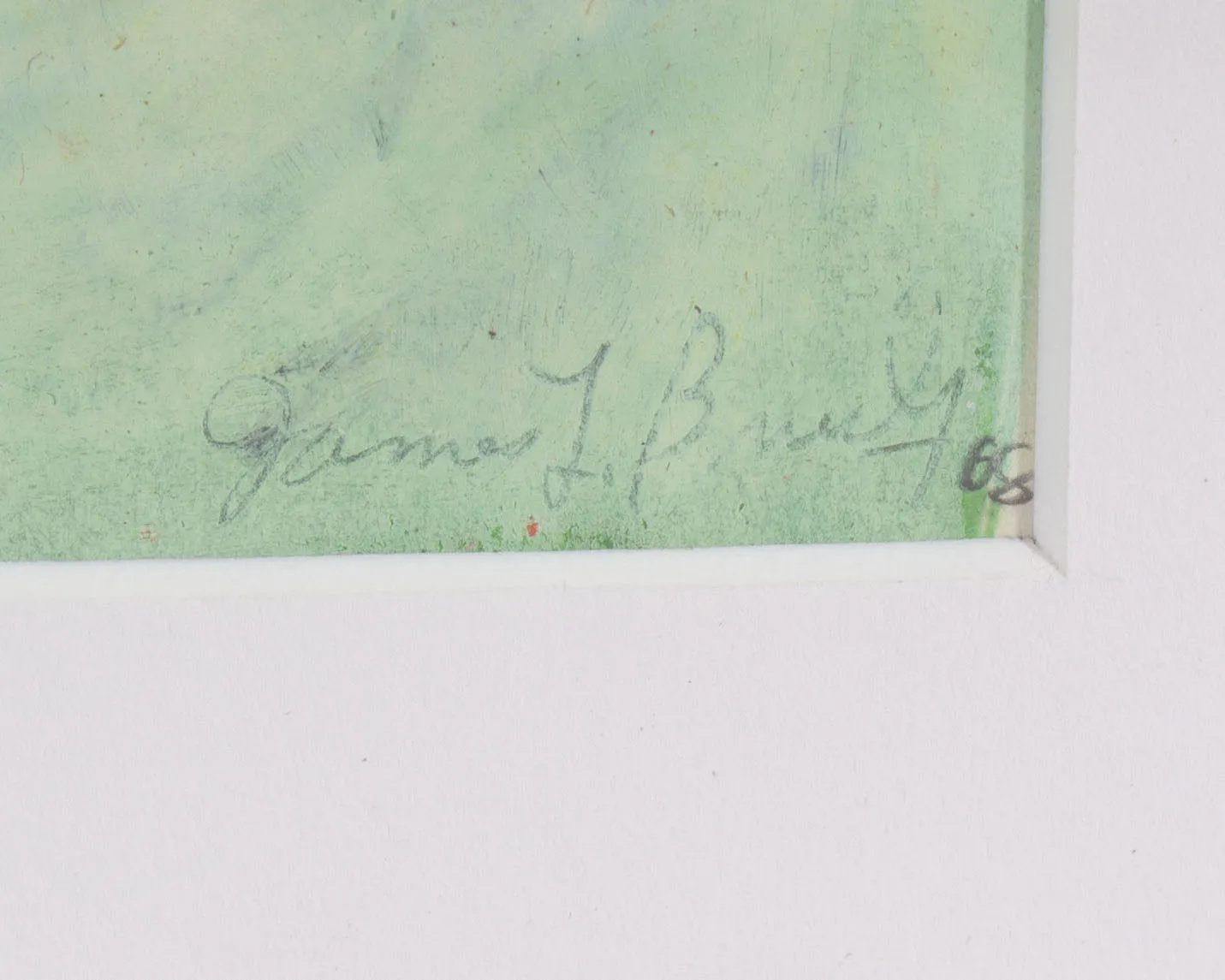 James L. Bruch Signed 1968 Abstract Mixed Media Drawing