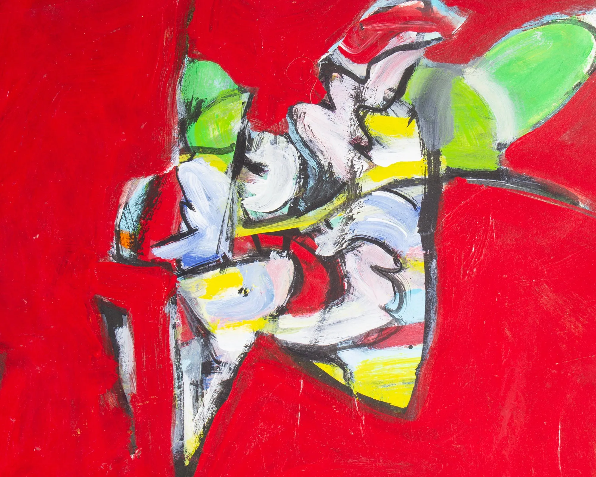 James L. Bruch Signed 2010 “Family Affair” Abstract Mixed Media Painting
