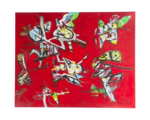James L. Bruch Signed 2010 “Family Affair” Abstract Mixed Media Painting