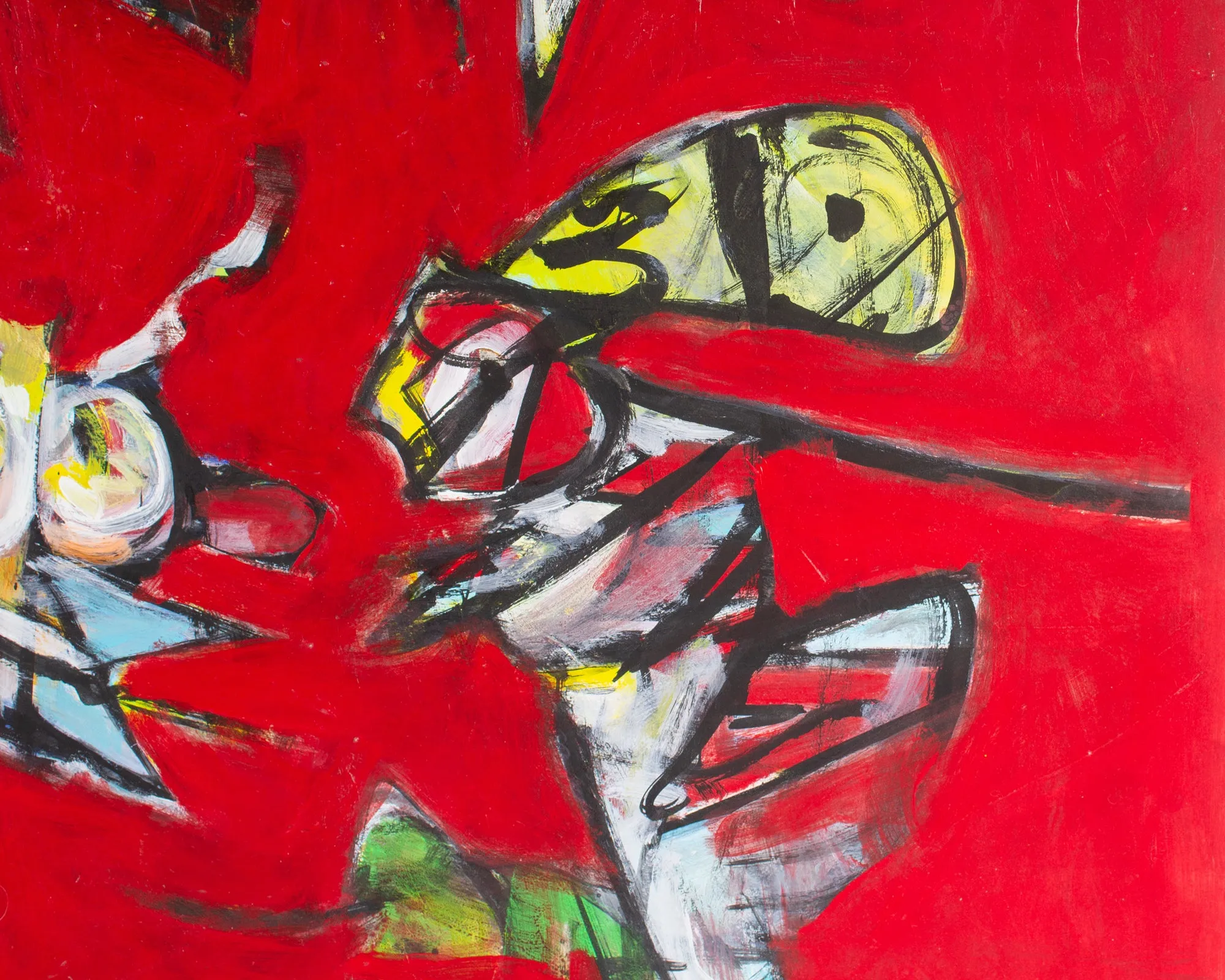 James L. Bruch Signed 2010 “Family Affair” Abstract Mixed Media Painting