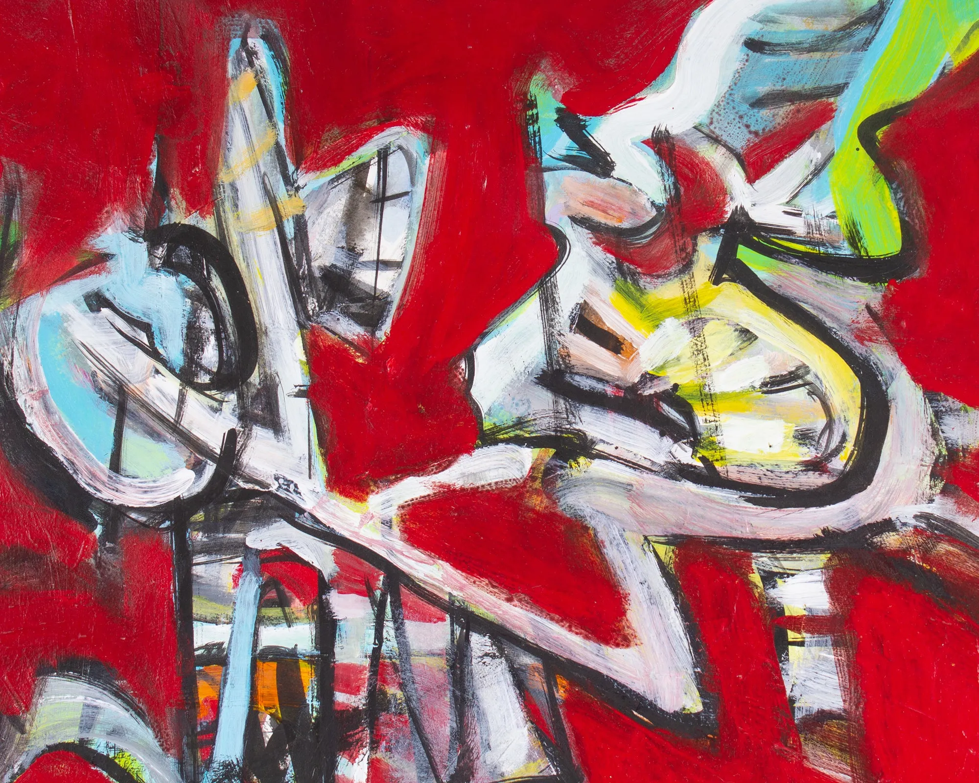 James L. Bruch Signed 2010 “Family Affair” Abstract Mixed Media Painting