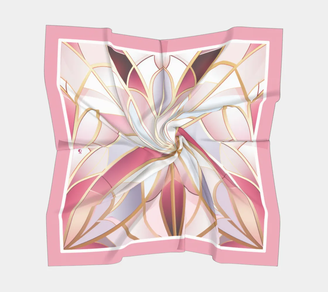 Jewels of Art Deco -Rose Quartz- Pure 100% Silk Scarf