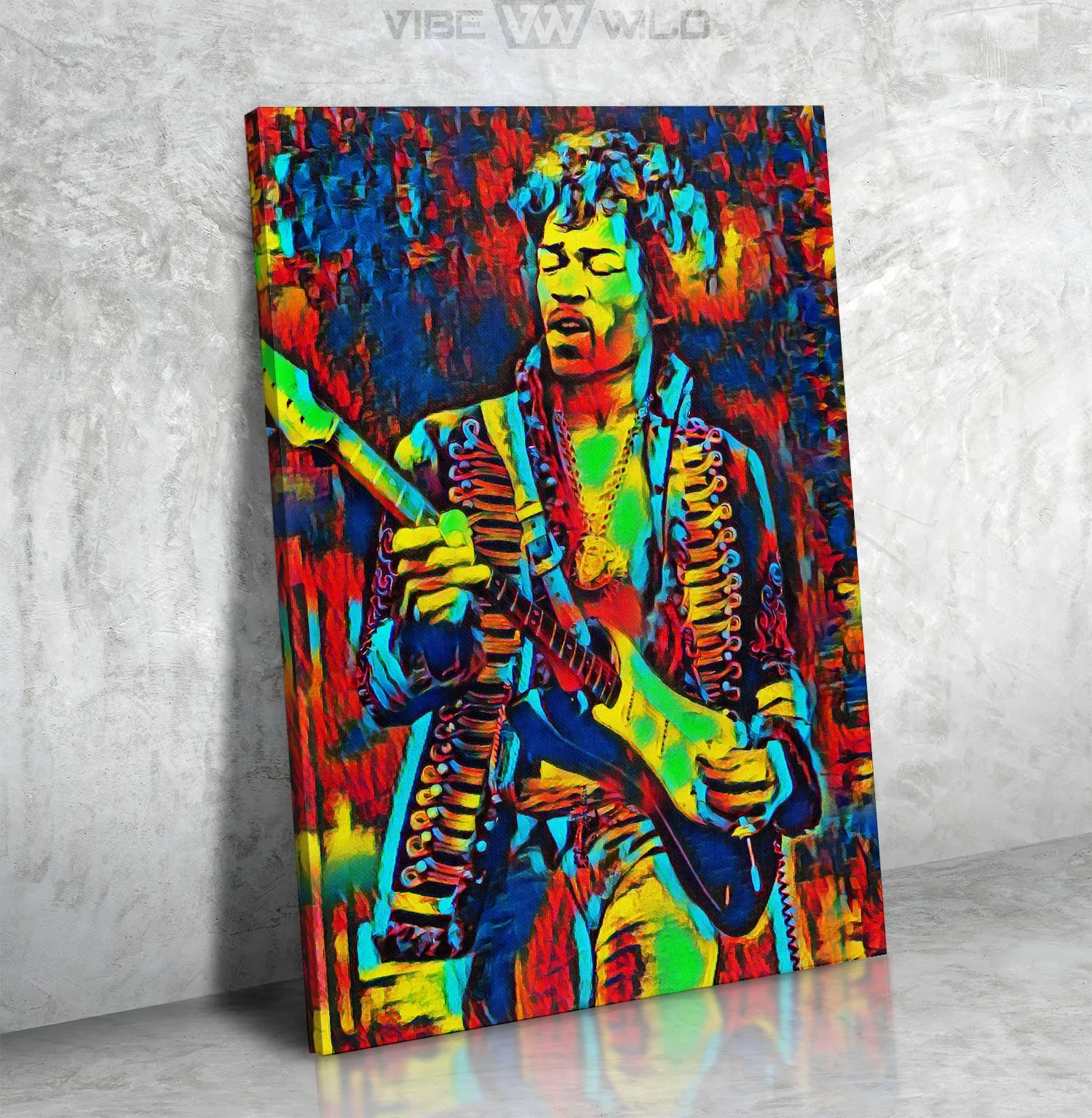 Jimi Hendrix Canvas Art - Abstract Colors