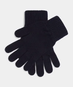 Joshua Ellis Rib Knit Cashmere Glove in Midnight Navy