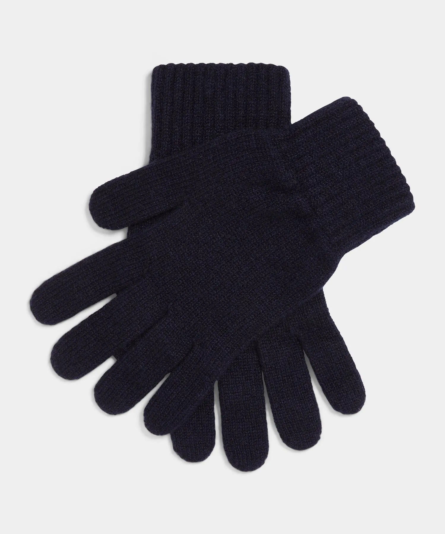 Joshua Ellis Rib Knit Cashmere Glove in Midnight Navy