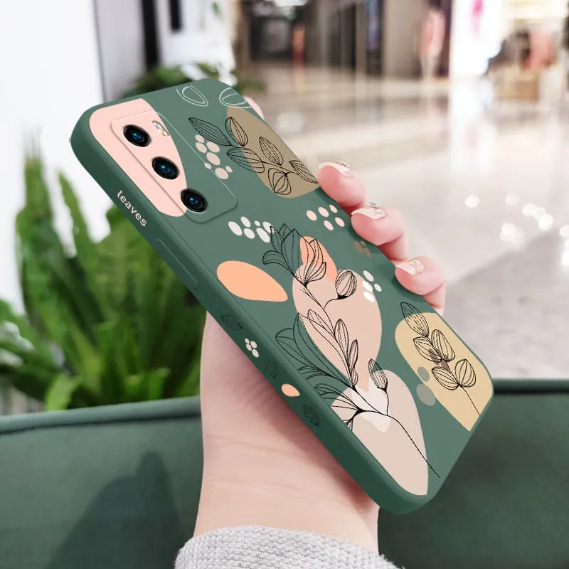 Liquid Silicone Abstract Plants Phone Case For Huawei