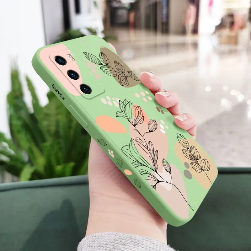 Liquid Silicone Abstract Plants Phone Case For Huawei