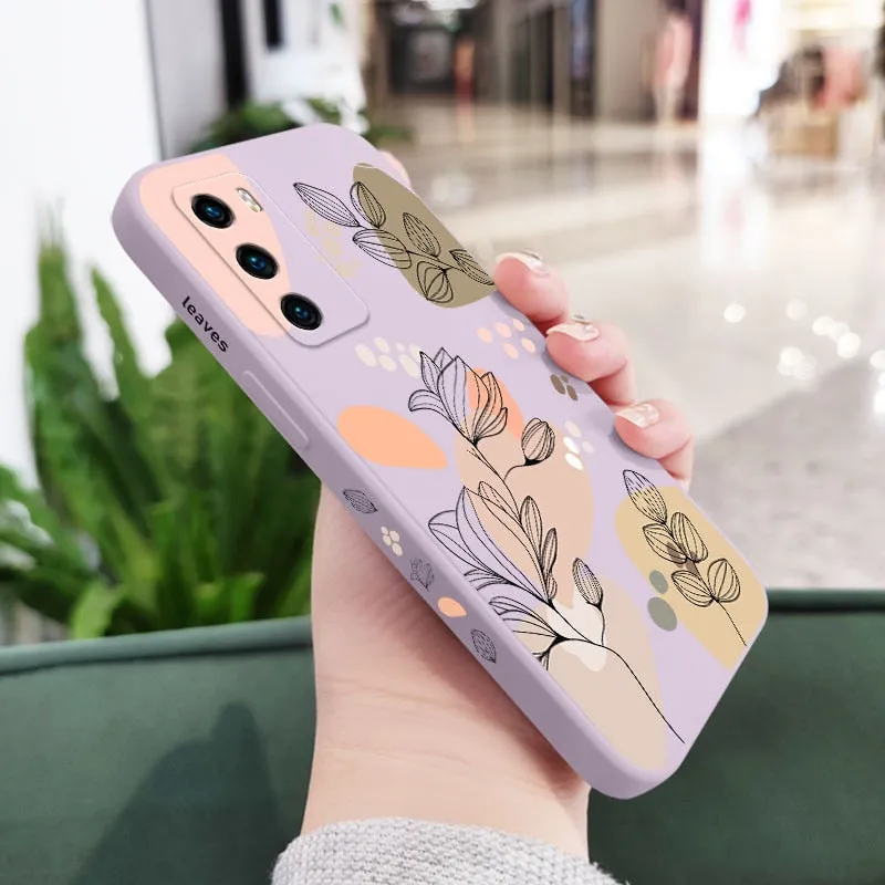 Liquid Silicone Abstract Plants Phone Case For Huawei