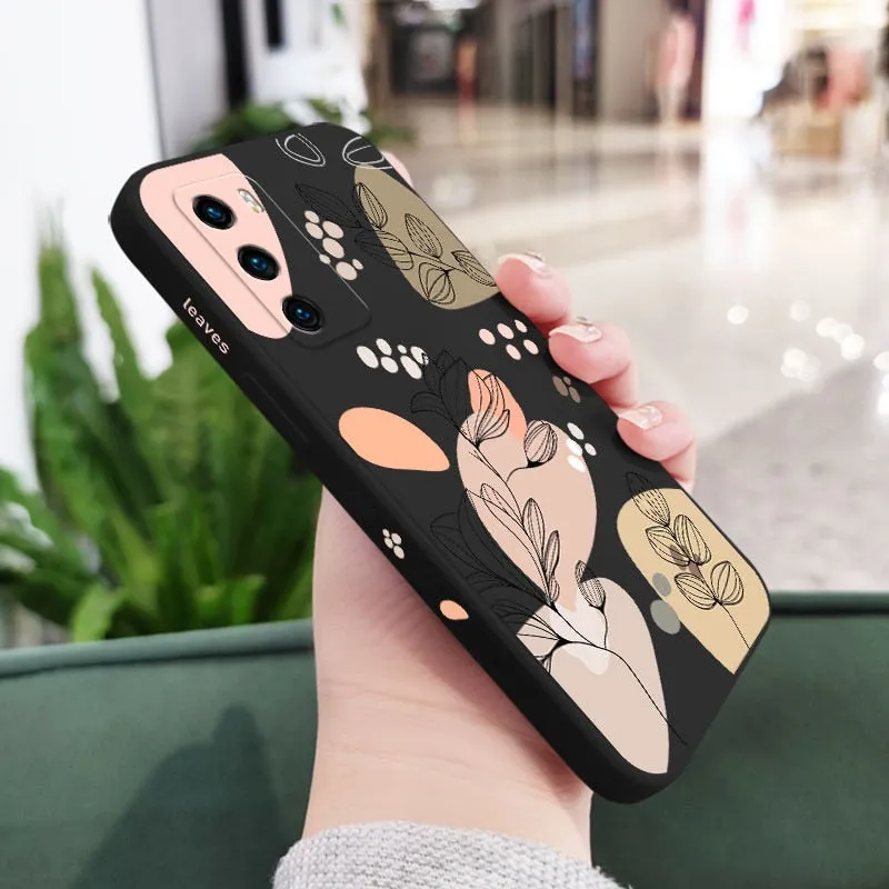 Liquid Silicone Abstract Plants Phone Case For Huawei